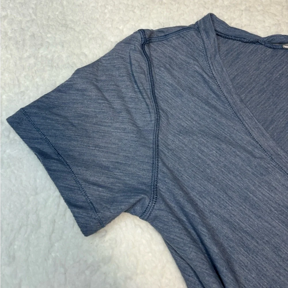 Lululemon Women Heathered Blue What The Sport Short Sleeve Tee